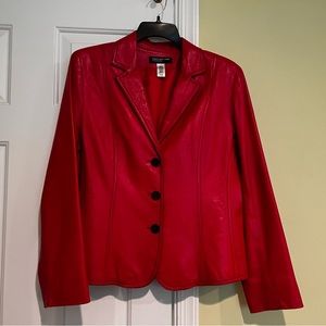 Jones New York Red Leather Blazer